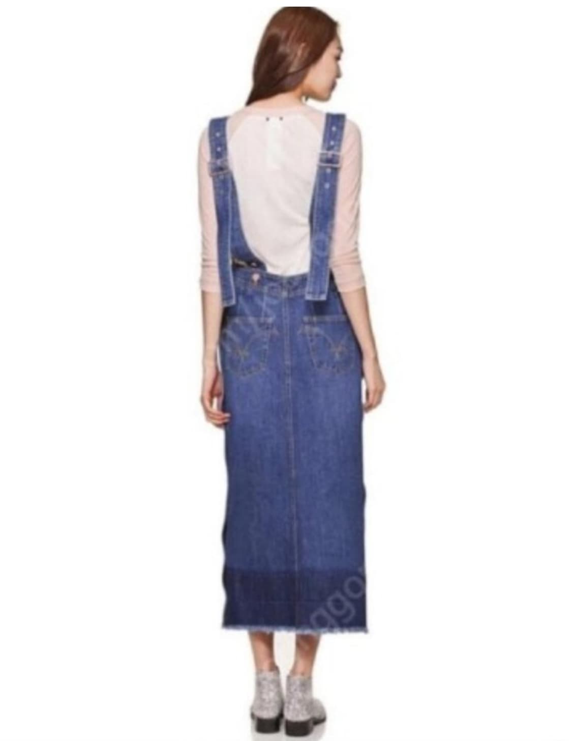 럭키슈에뜨 쟈뎅드 데님 멜빵 롱원피스 38사이즈 (택달린새제품) 상품이미지1