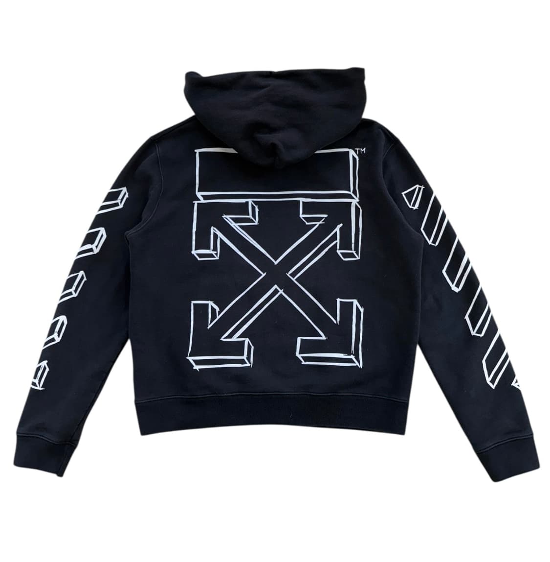 오프화이트 18FW 블랙 다이애그널 마커 애로우 후디 상품이미지4