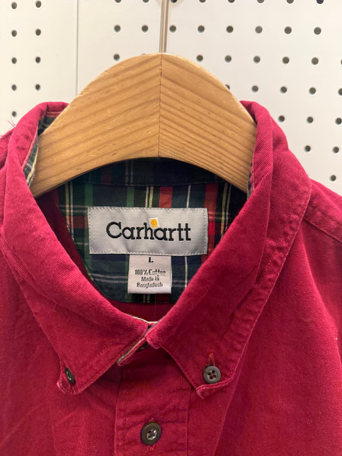 칼하트 레드 코듀로이 버튼다운 셔츠 U437 상품이미지4