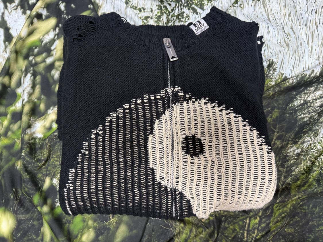 [46] 미하라 야스히로 음양 집업 니트 가디건 상품이미지2