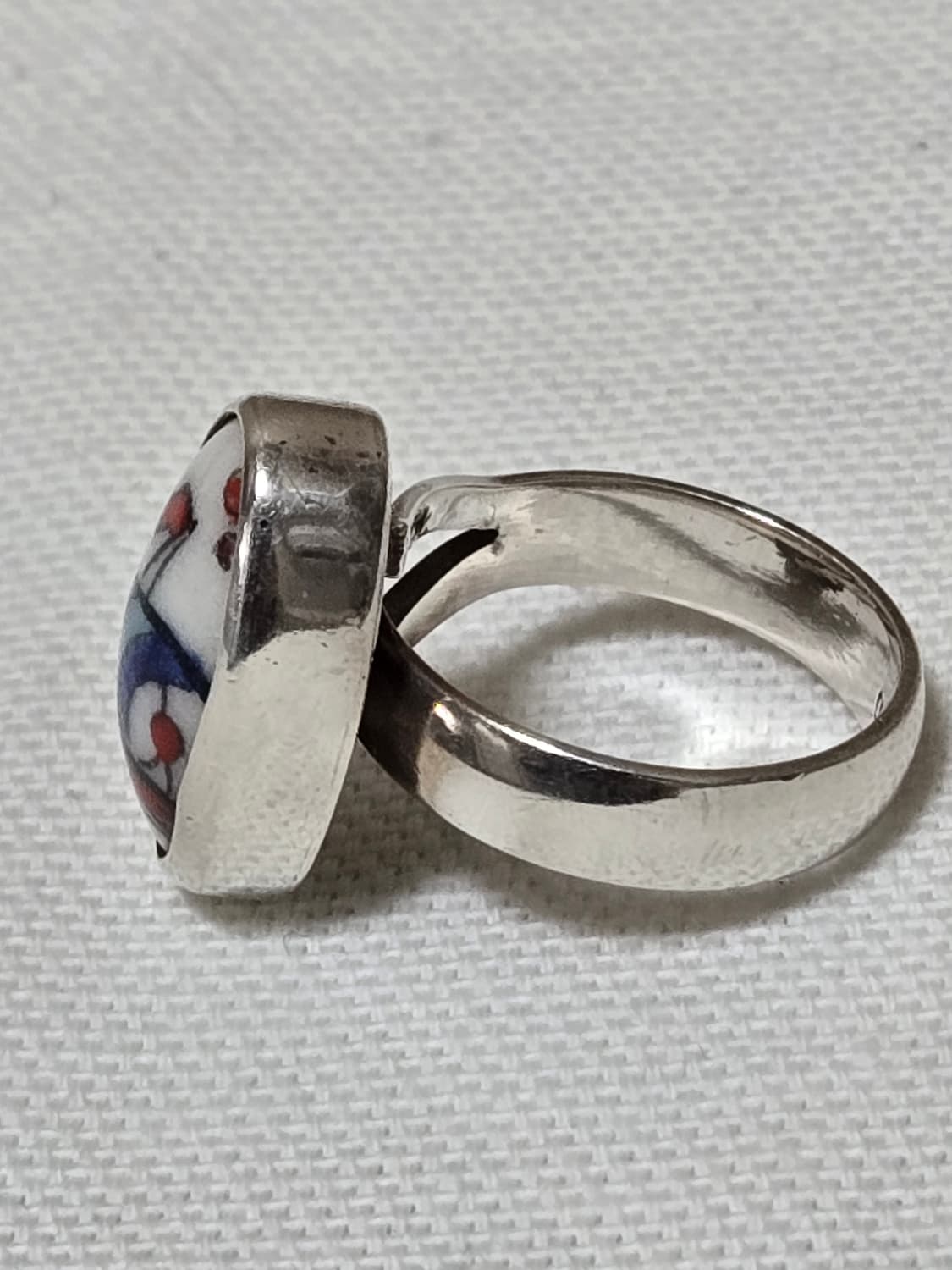 빈티지 925 실버 세일링 보트 아트 링 · 핸드페인팅  상품이미지5