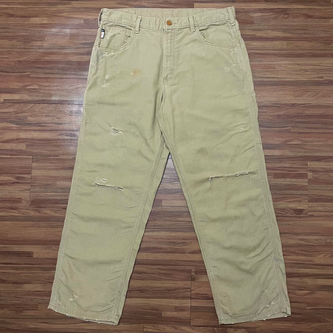 칼하트 FR 싱글니 카펜터 디스 워크팬츠 골든 카키 gkh 36 상품이미지1