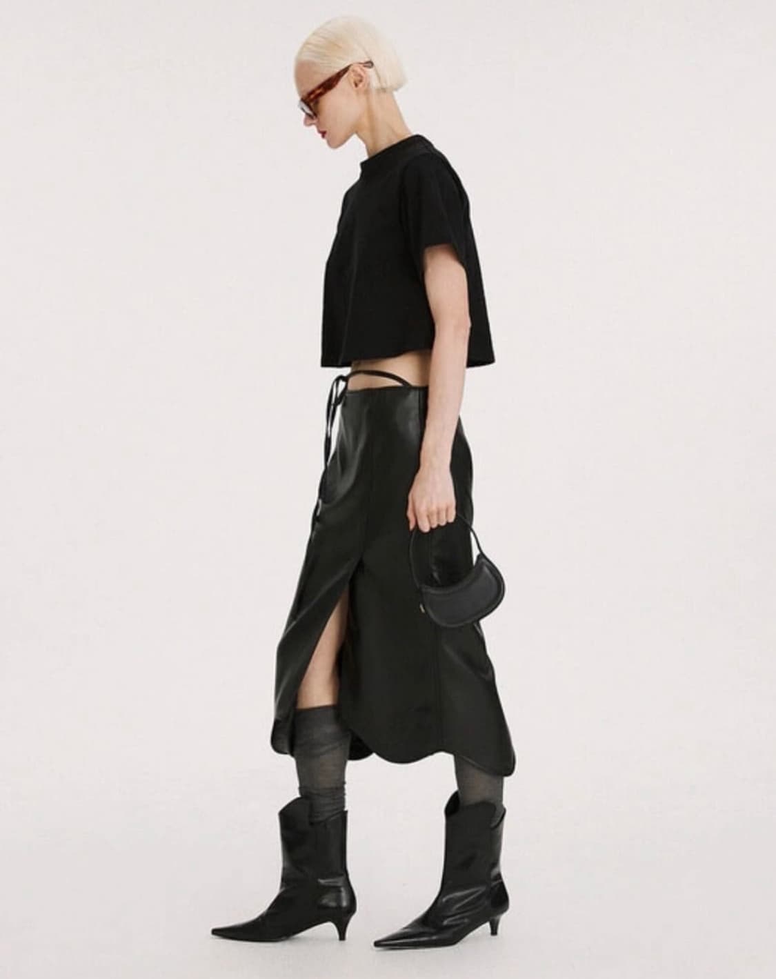 렉토 로우라이즈 레더스커트 s (새재품) 상품이미지3