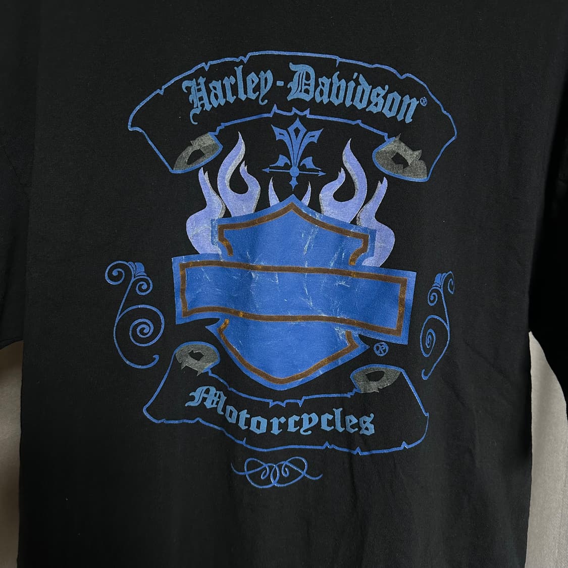 빈티지 할리데이비슨 플레임 로고 티셔츠 상품이미지3