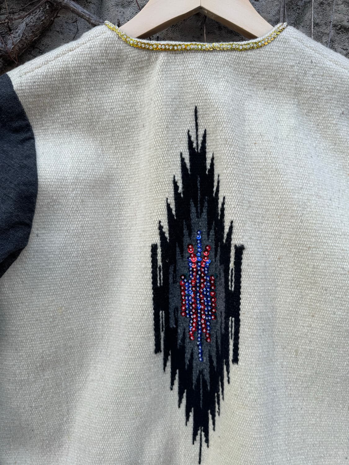 센티넬라 오르테가 치마요 핸드 우븐 울 커스텀 네이티브 무늬 자켓 상품이미지8