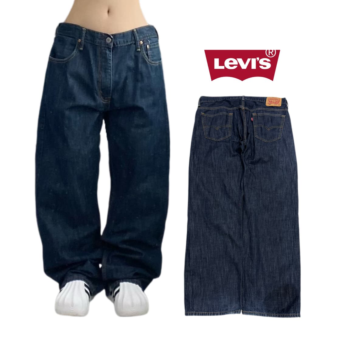리바이스 569 새깅 워싱 스케이터 와이드 데님팬츠 상품이미지1