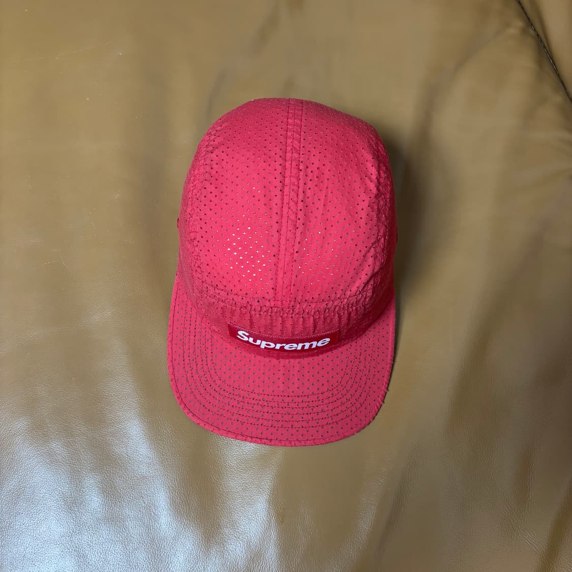 Supreme 슈프림 펀치드 레드 캠프캡 모자 (Punched Red) 상품이미지5
