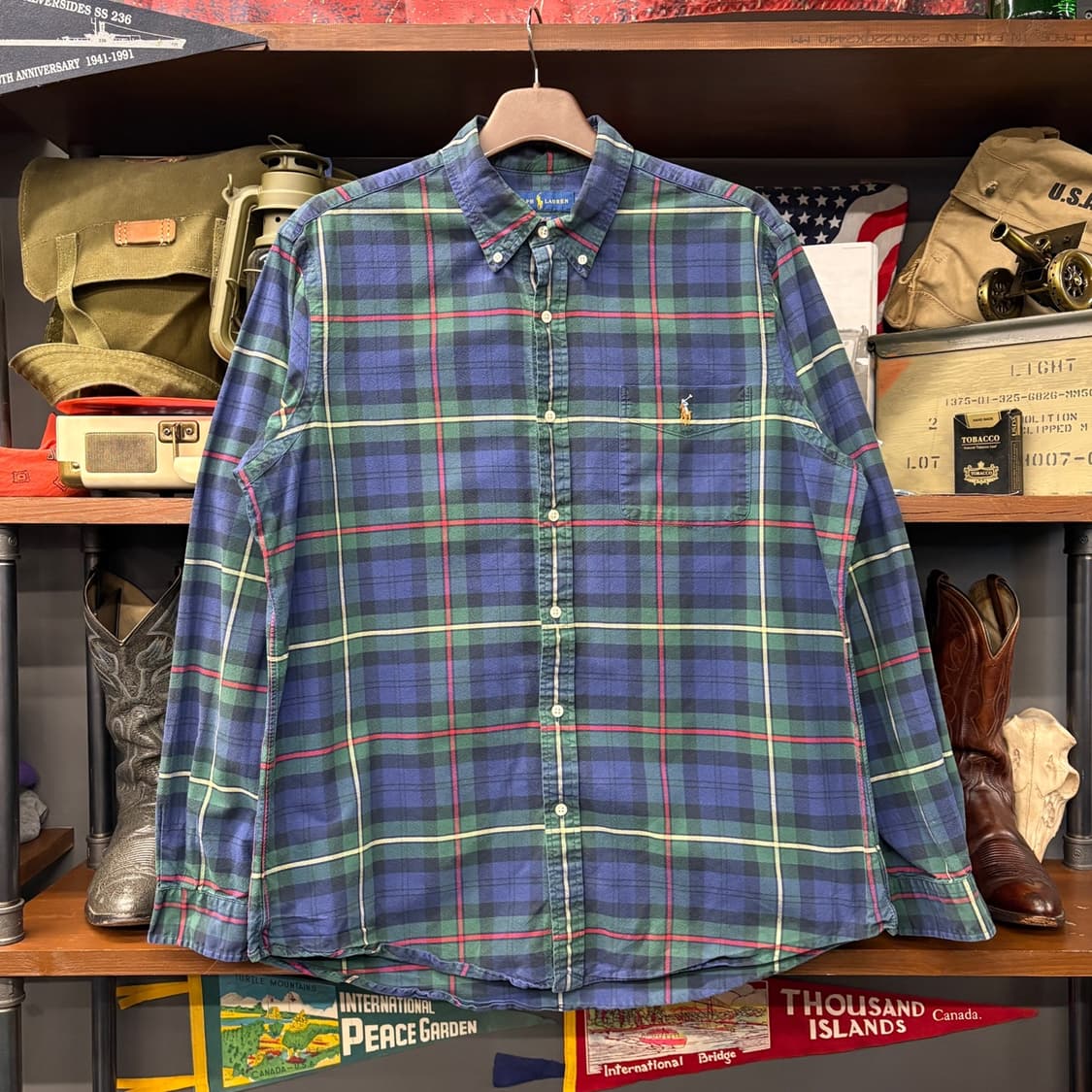 폴로 신형라벨 클래식핏 로고포켓 타탄체크 옥스포드 셔츠 N333 상품이미지1