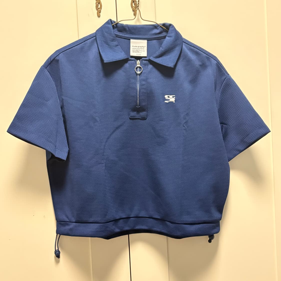 코드그라피 와플형 크롭 반팔 티셔츠 상품이미지1