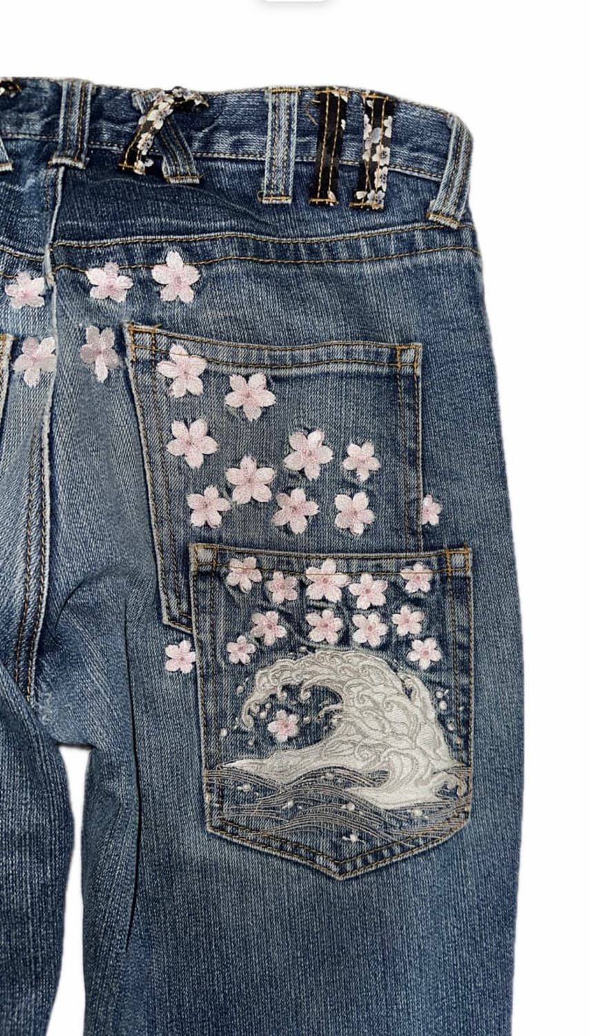 오리엔탈 잉어 자수 데님 상품이미지4