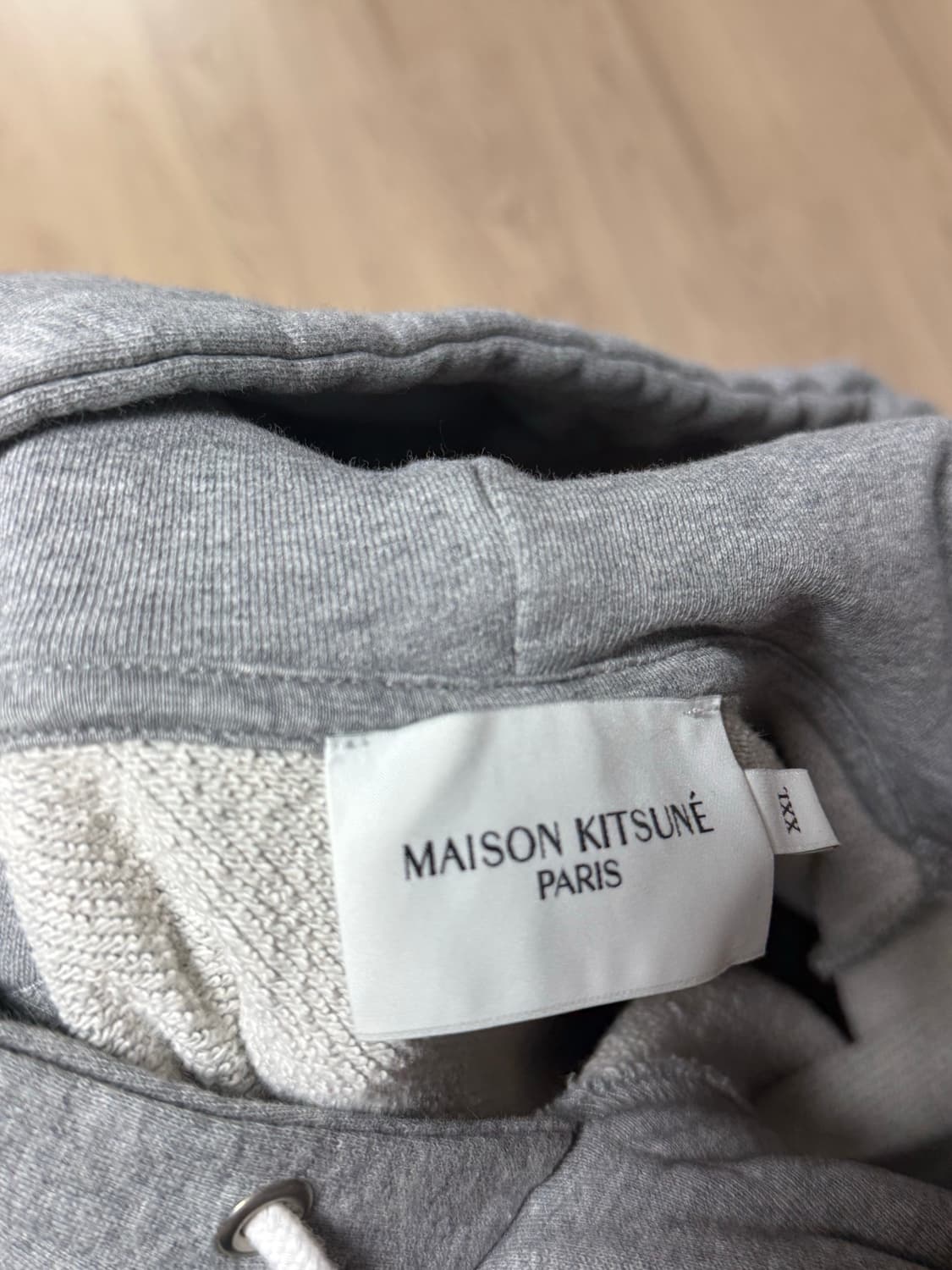 메종 키츠네 그레이 폭스 헤드 패치 후드티 xxl 상품이미지3