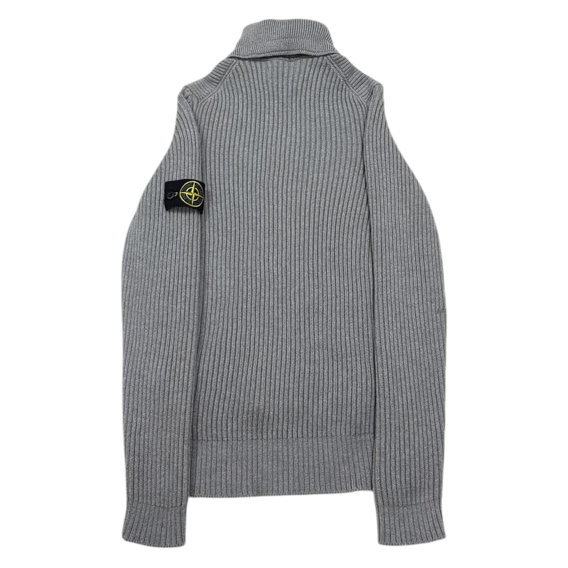 스톤 아일랜드 와펜 패치 니트 집업 가디건 그레이 M 95 상품이미지3