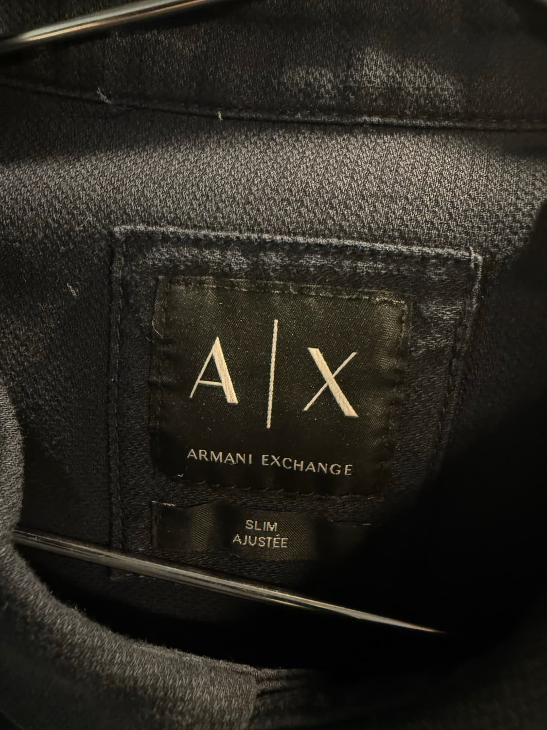 M 알마니익스체인지 ARMANI 슬림핏 베이직 셔츠 네이비 상품이미지6