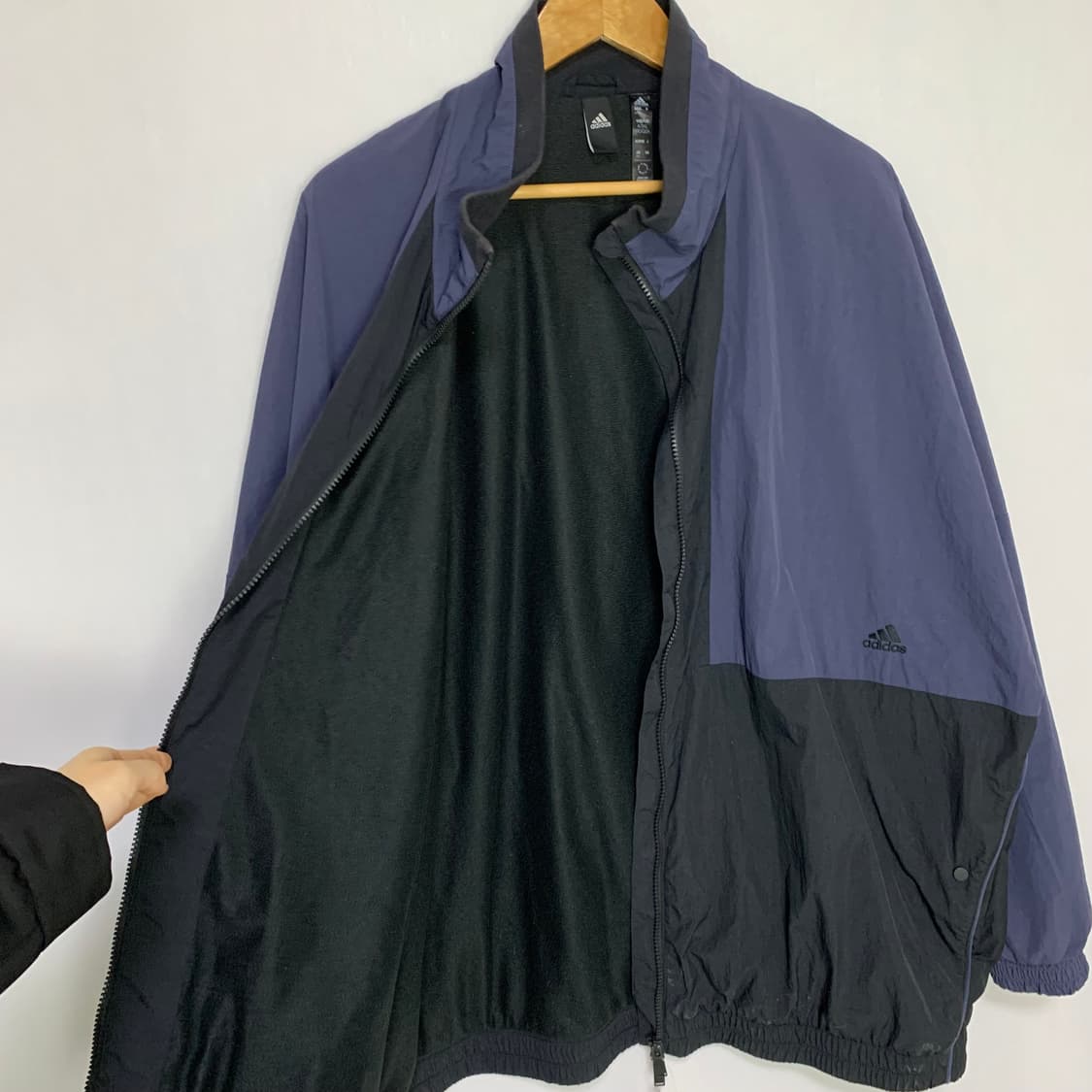 아디다스 빈티지 네이비/블랙 바람막이 자켓 점퍼 남녀공용 XL 상품이미지2