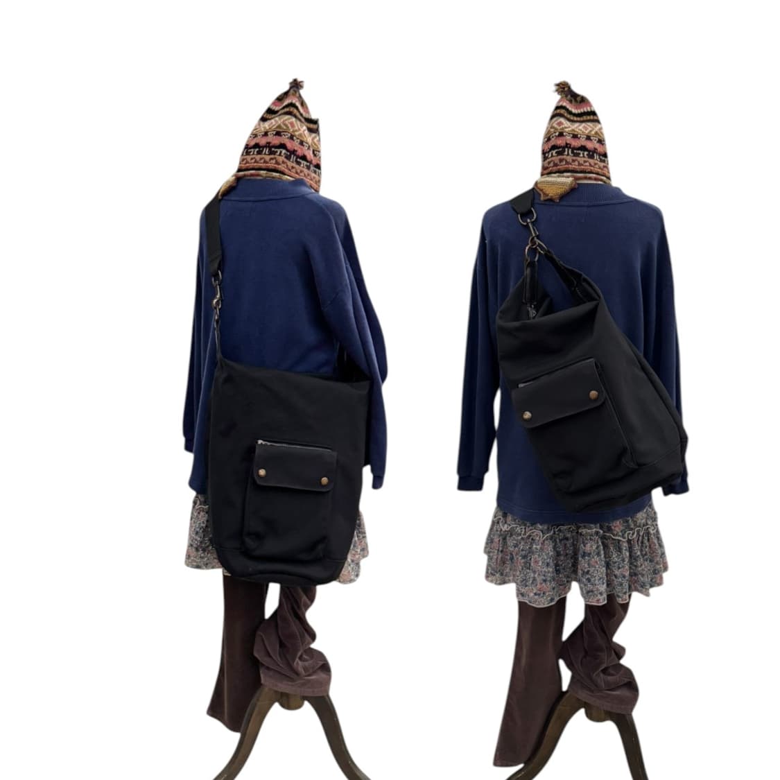 포터 x 빔즈 하드웨어 캔버스 2way 버킷백 숄더백 블랙 상품이미지10