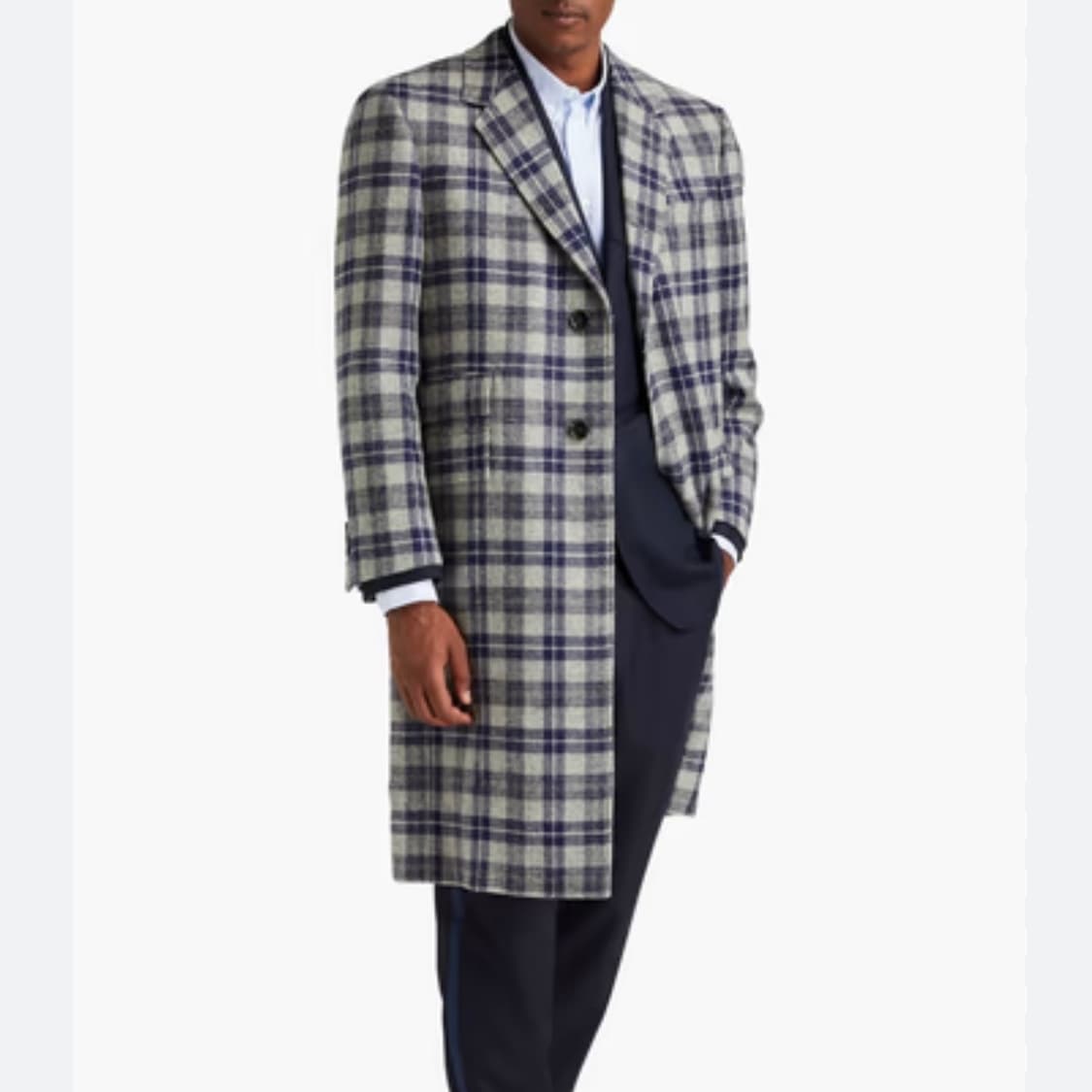 [S급/5] 톰브라운 타탄 체크 브러쉬드 울 코트 자켓 그레이 상품이미지9