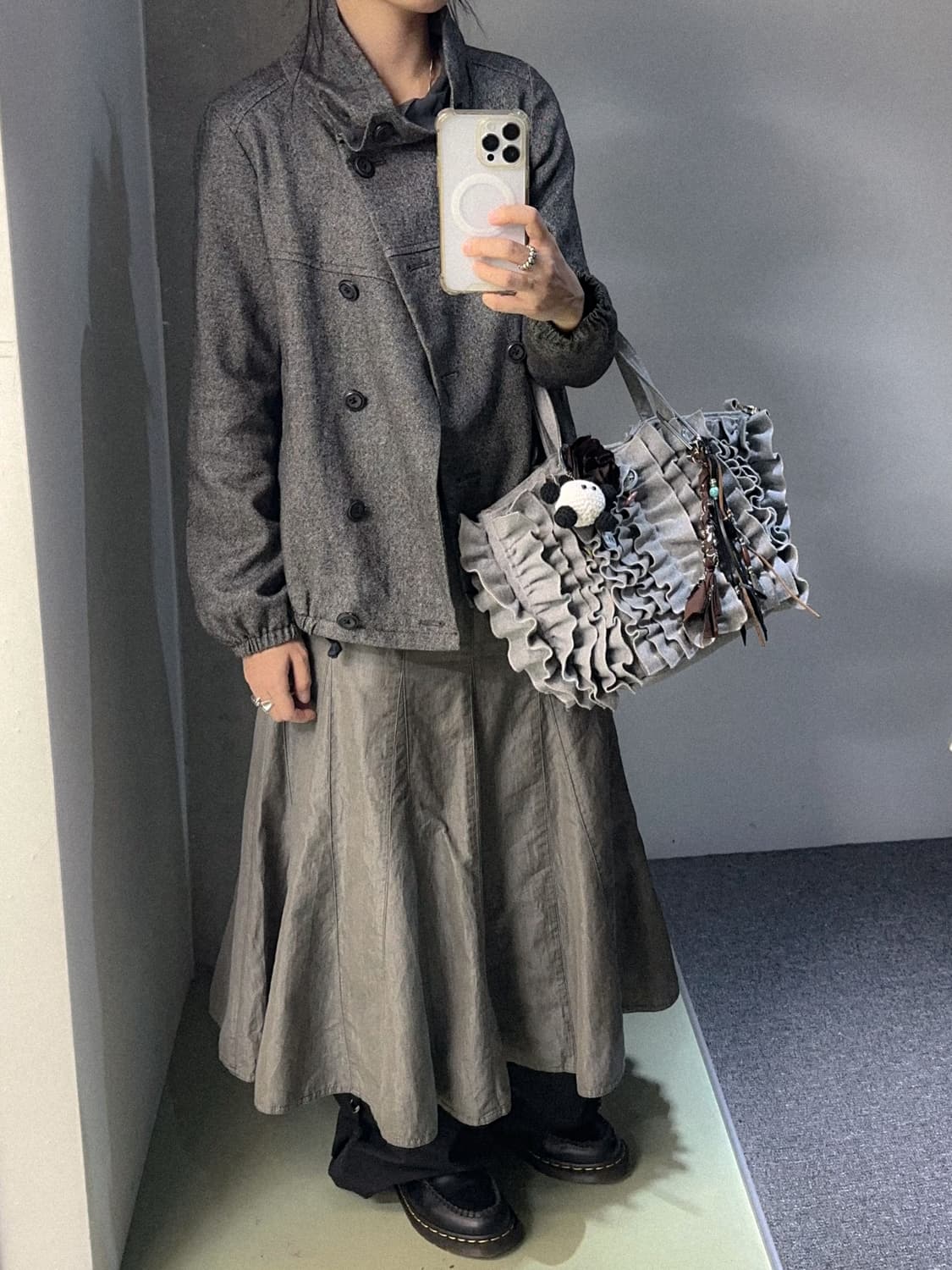 charcoal cowl neck jacket 상품이미지3