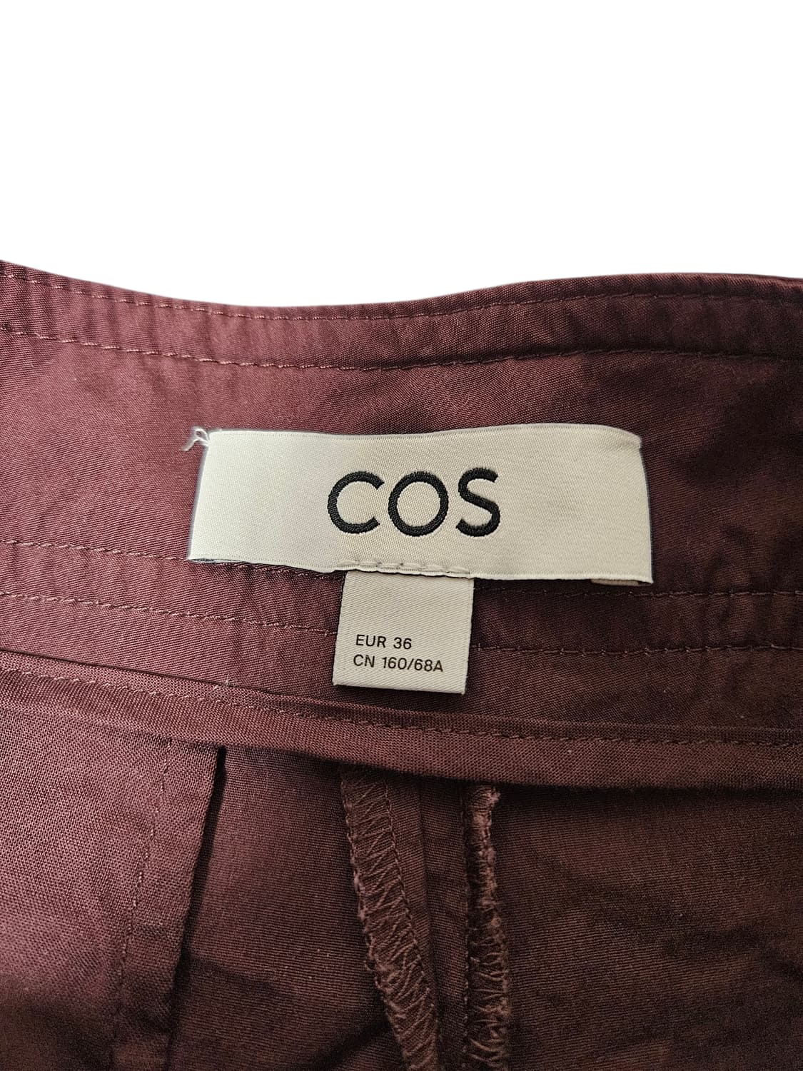 COS 랩 프런트 벨트 버건디 반바지 36사이즈 상품이미지4