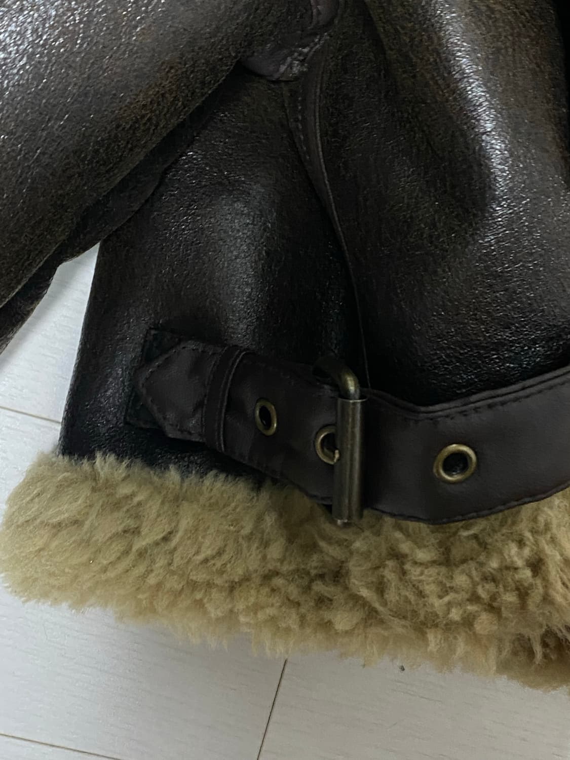 하이넥 무스탕 퍼 자켓 상품이미지3