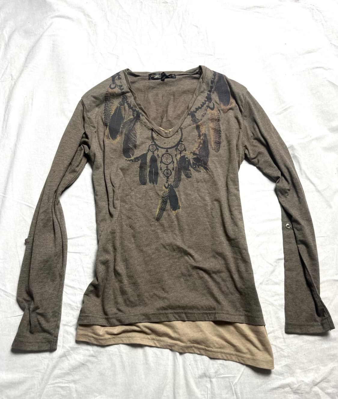Vkei mood feather print long sleeve 상품이미지1