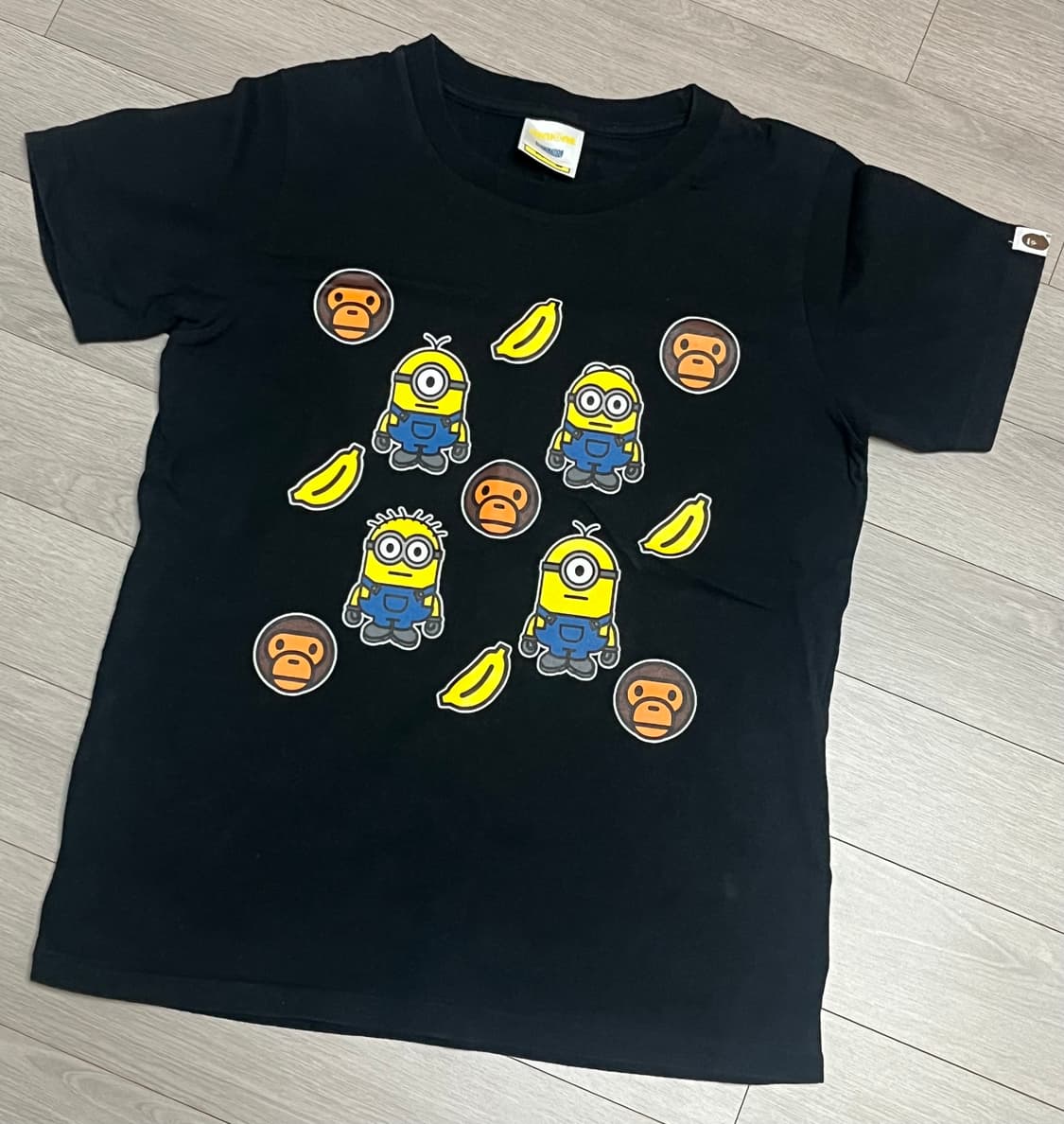 베이프 bape 베이비마일로 미니언즈 콜라보 반팔 반소매 티셔츠 상품이미지1