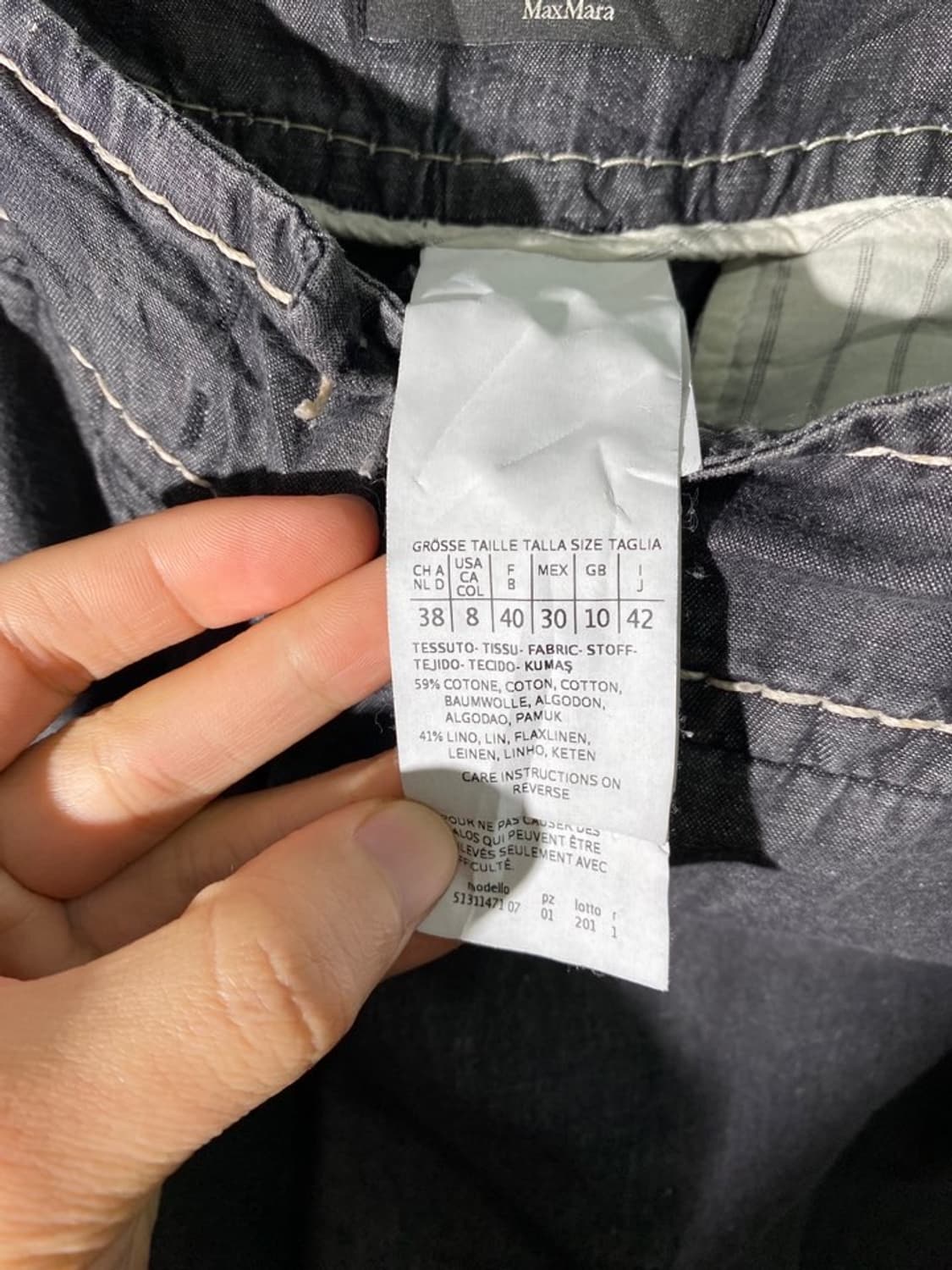 막스마라 코튼 린넨 크롭 팬츠 상품이미지4