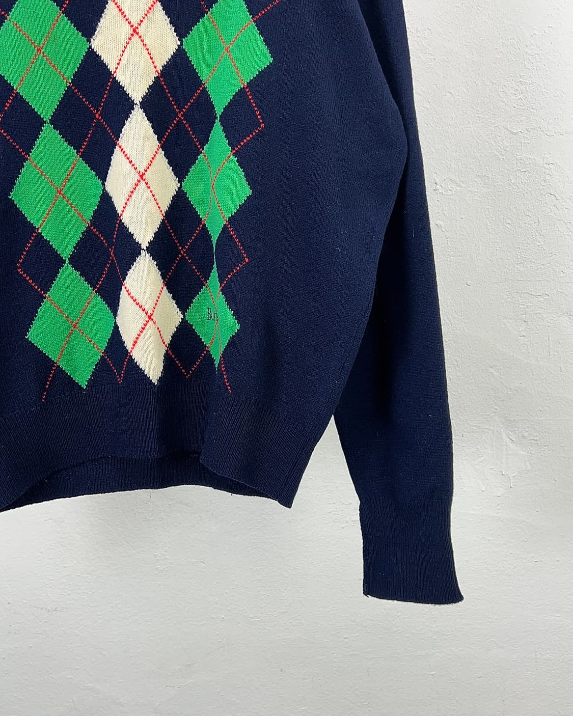 버버리 아가일 브이넥 램스울 니트 스웨터 상품이미지5