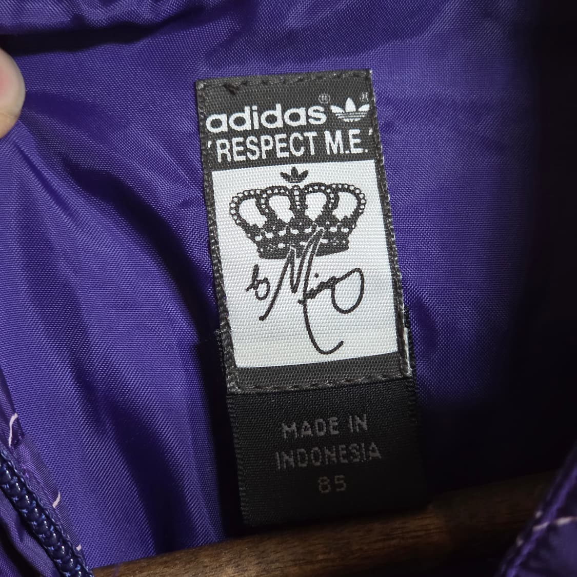 아디다스 퍼플 크라운 카모 패턴 걸스 패딩 상품이미지9