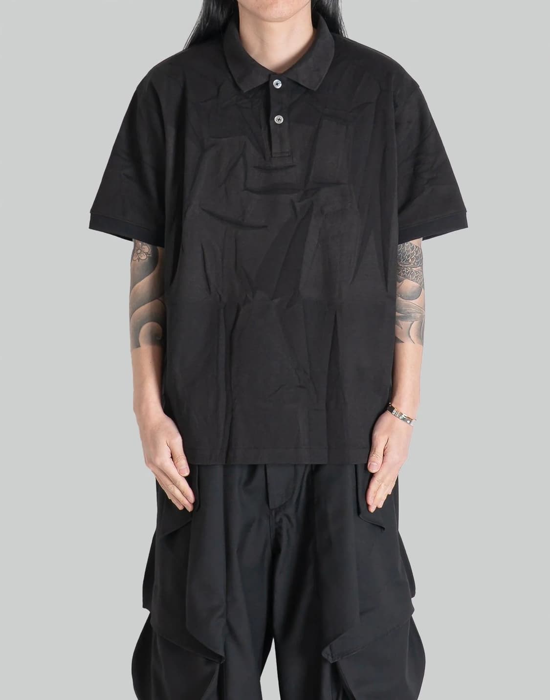 지용킴 선블리치드 팩 폴로 티셔츠 블랙 L 사이즈 상품이미지1