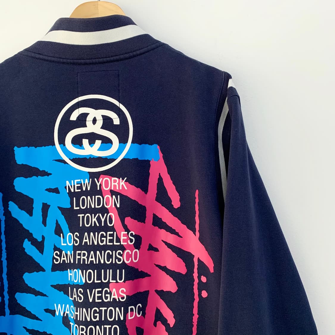 스투시 09F/W 월드 투어 네이비 바시티 자켓 상품이미지8