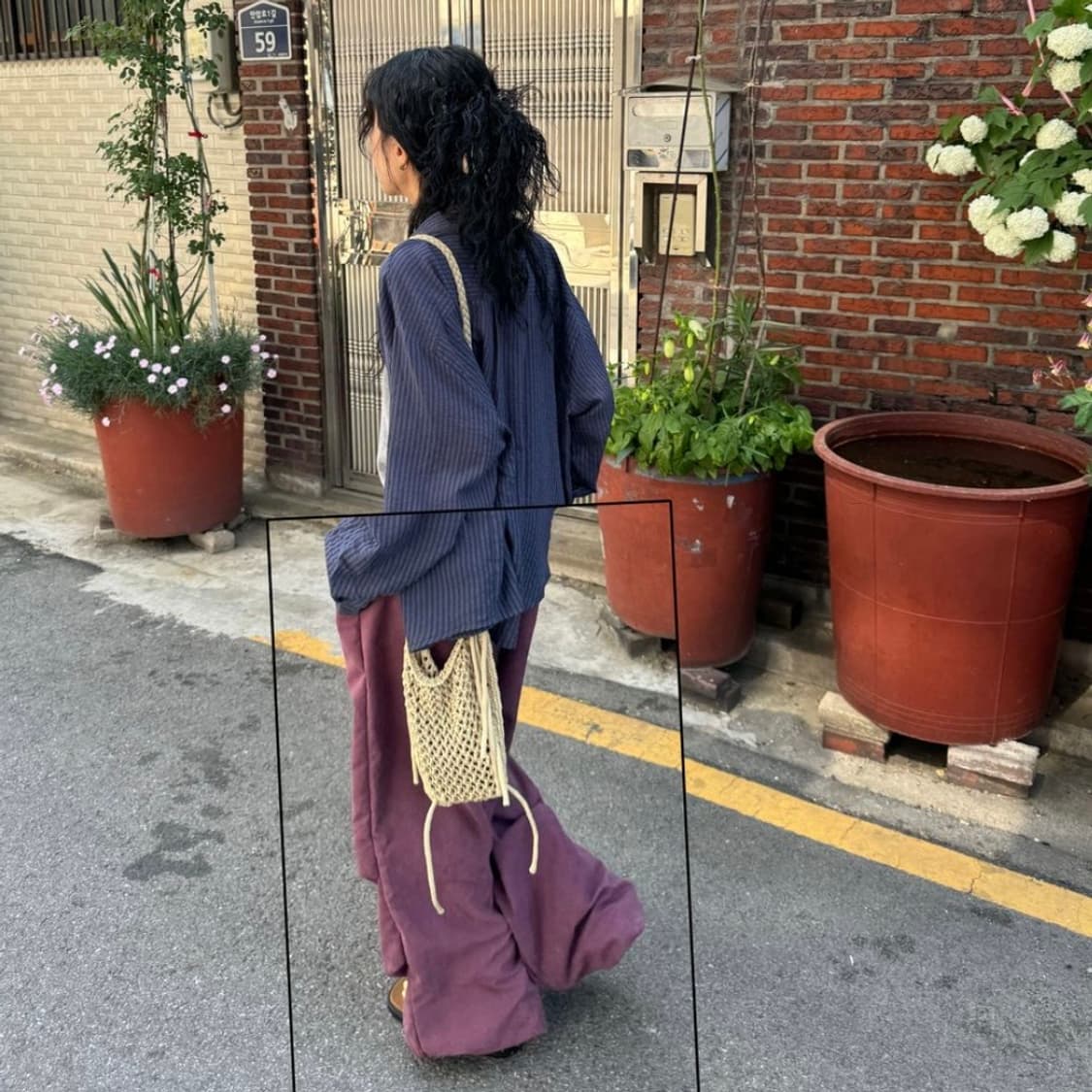 매트 퍼플 와이드 팬츠 상품이미지3