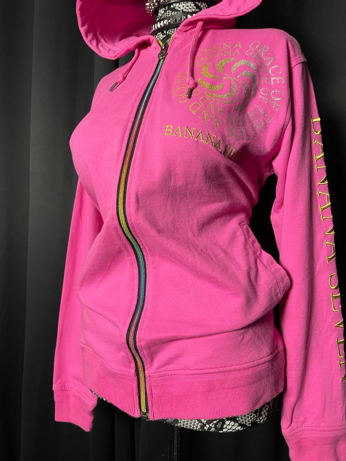 JPN 펑크 핑크 레인보우 지퍼 후드집업 상품이미지3