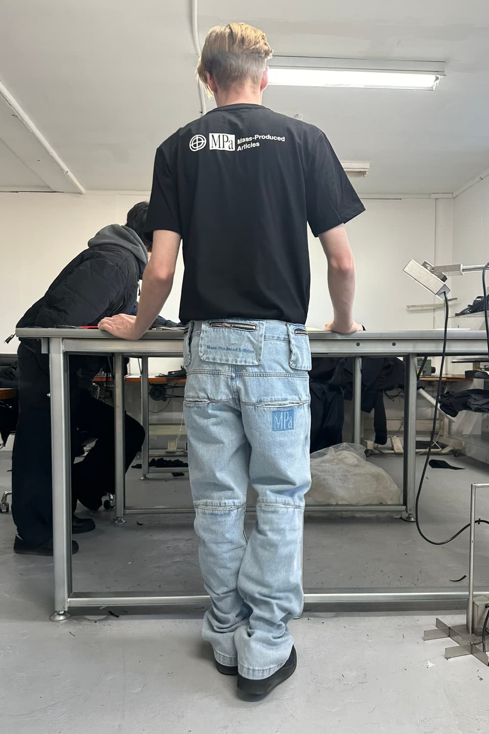 플라스틱프로덕트 MPa bag pants 백 팬츠 라이드 블루 데님 상품이미지1