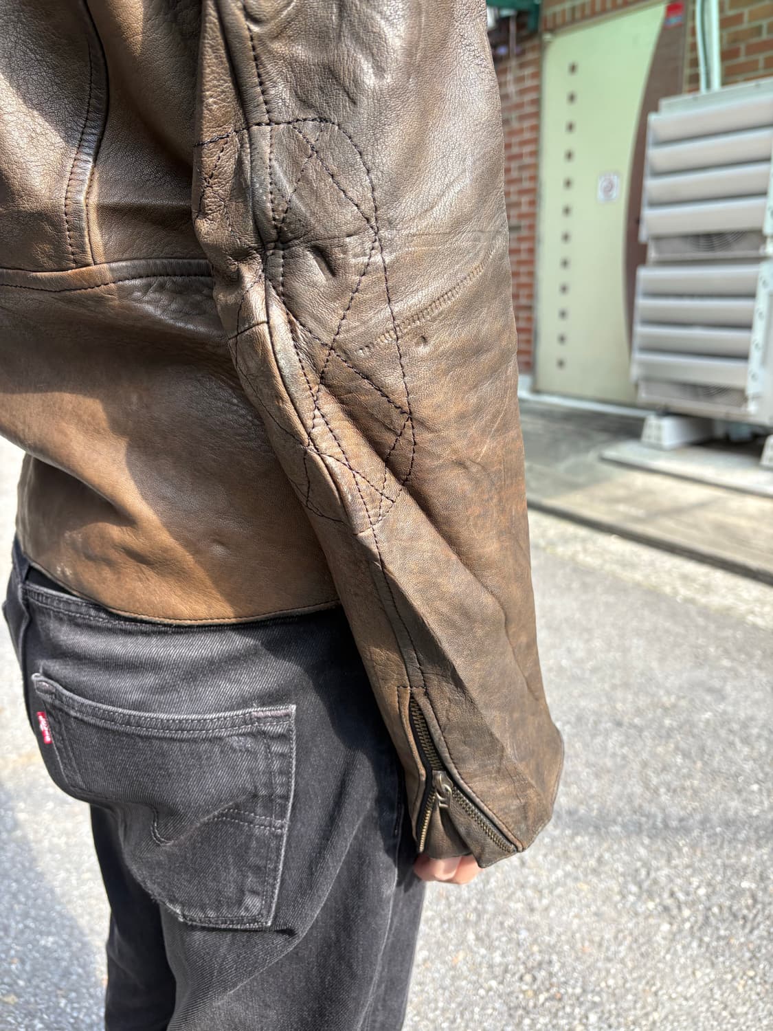 00's Rust Tone Artisan Leather Jacket 상품이미지4