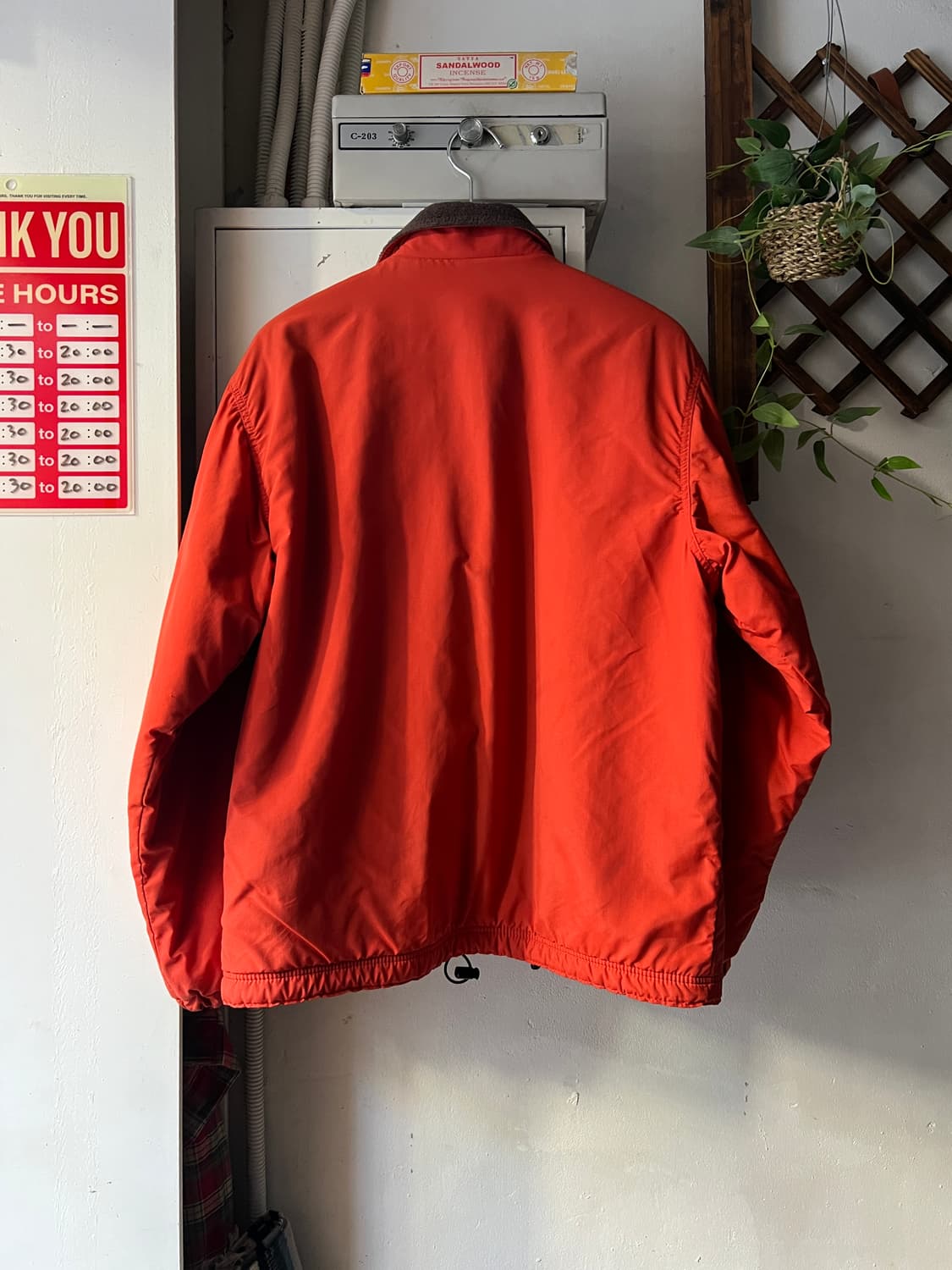 [M]90's 엘엘빈 USA 플리스 라이닝 오렌지 웜업 자켓 상품이미지8