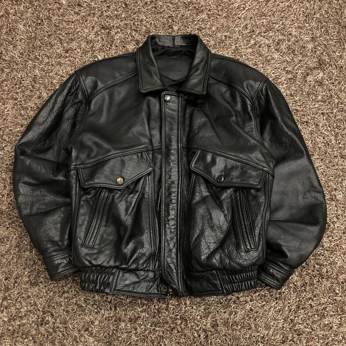 빈티지 리얼레더 봄버 가죽 레더 자켓 상품이미지1