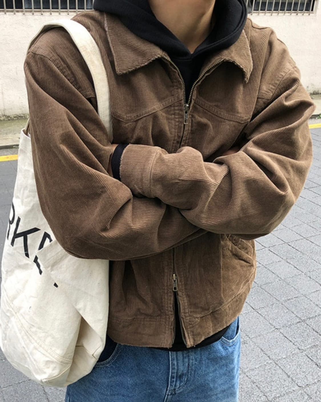 브라운 빈티지 다잉 코듀로이 자켓 웨스턴 워크웨어 크롭핏 유니섹스 상품이미지4