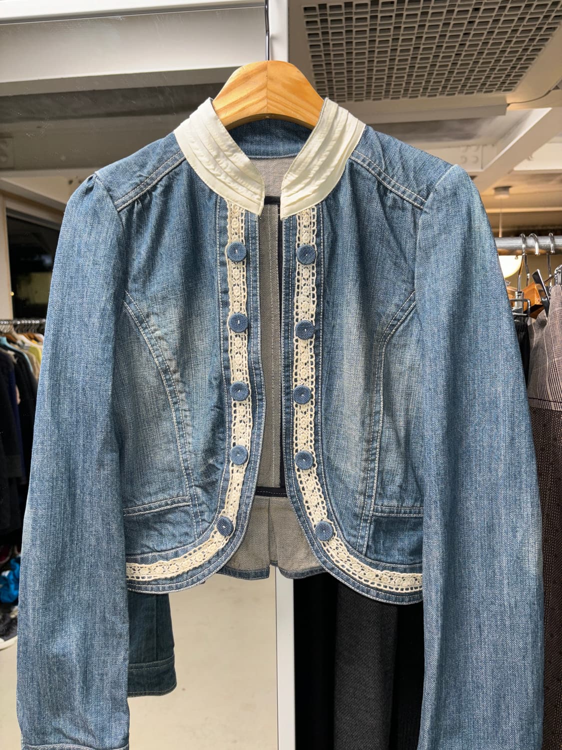 빈티지 나폴레옹 크롭 데님자켓 상품이미지3