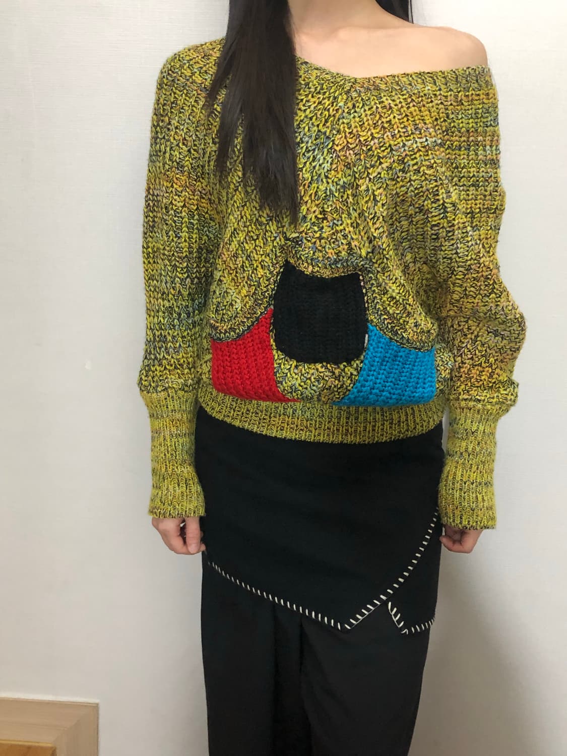 빈티지 비비드 포켓 니트 상품이미지5