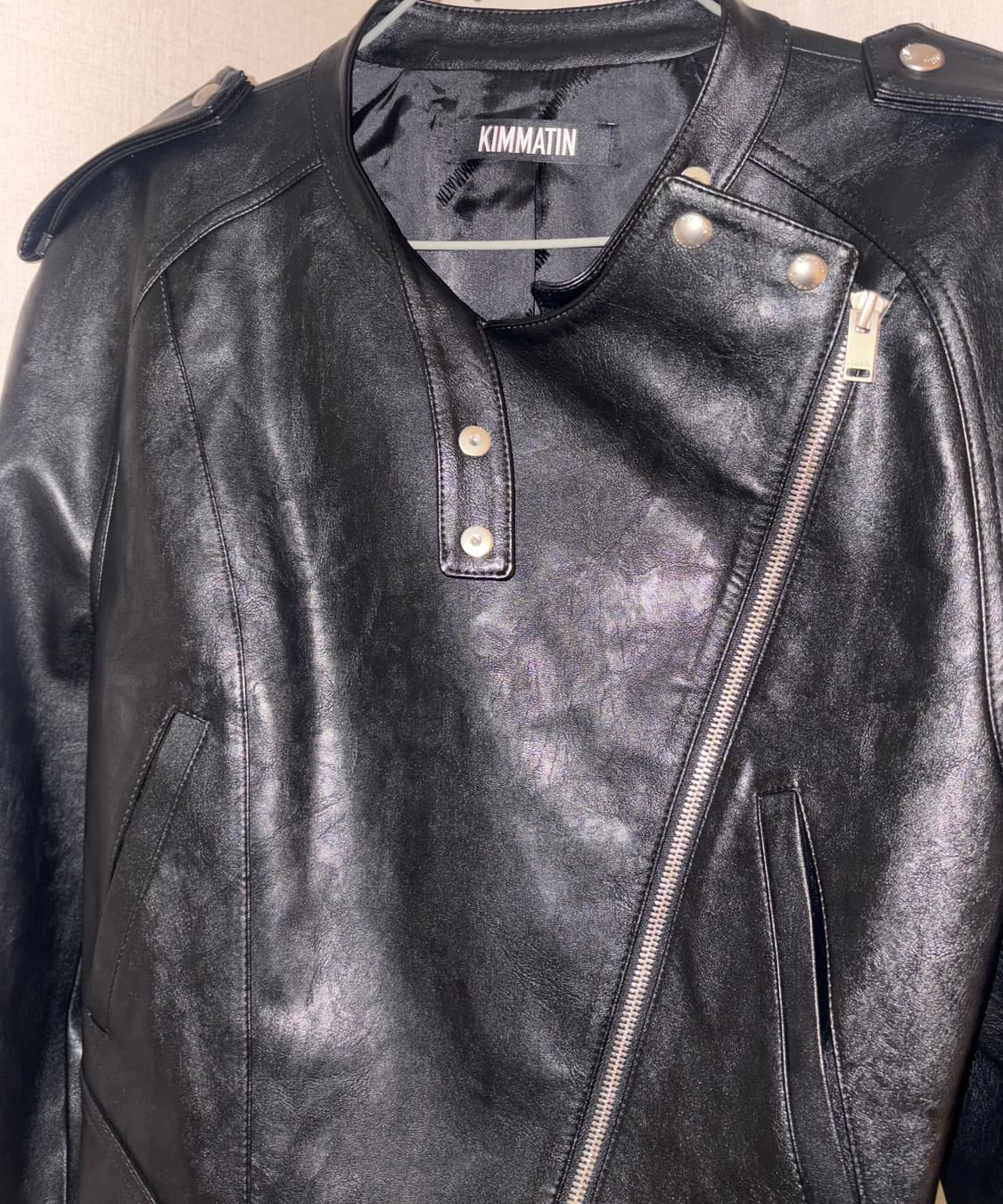 마뗑킴 라이더 가죽자켓 라글란 레더점퍼 레더자켓 킴마틴 MATIN KIM 상품이미지5