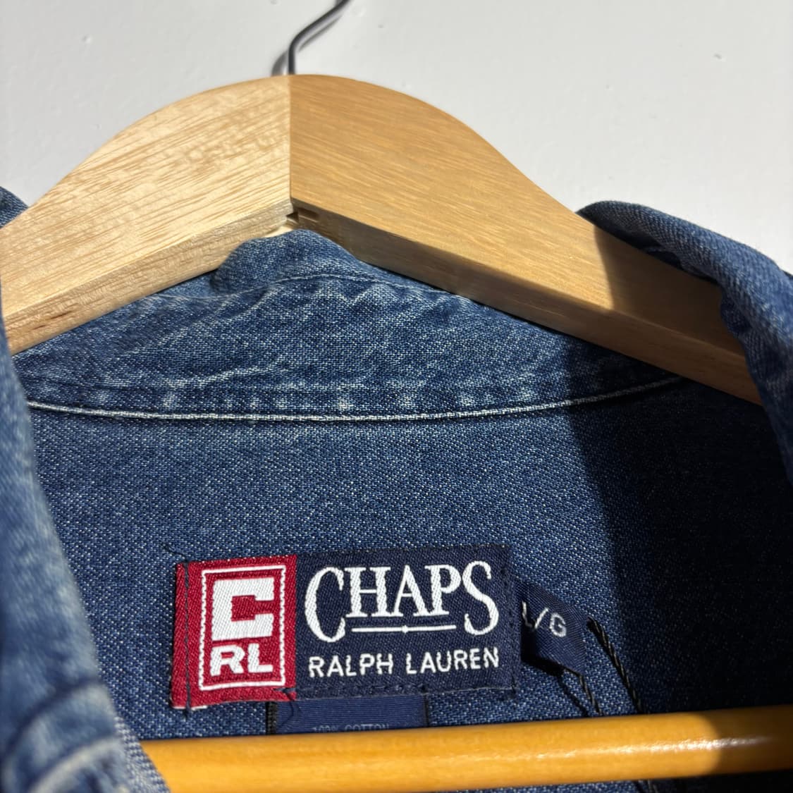 폴로 랄프로렌 빈티지 골드 로고  데님 셔츠  (무료배송) 상품이미지3