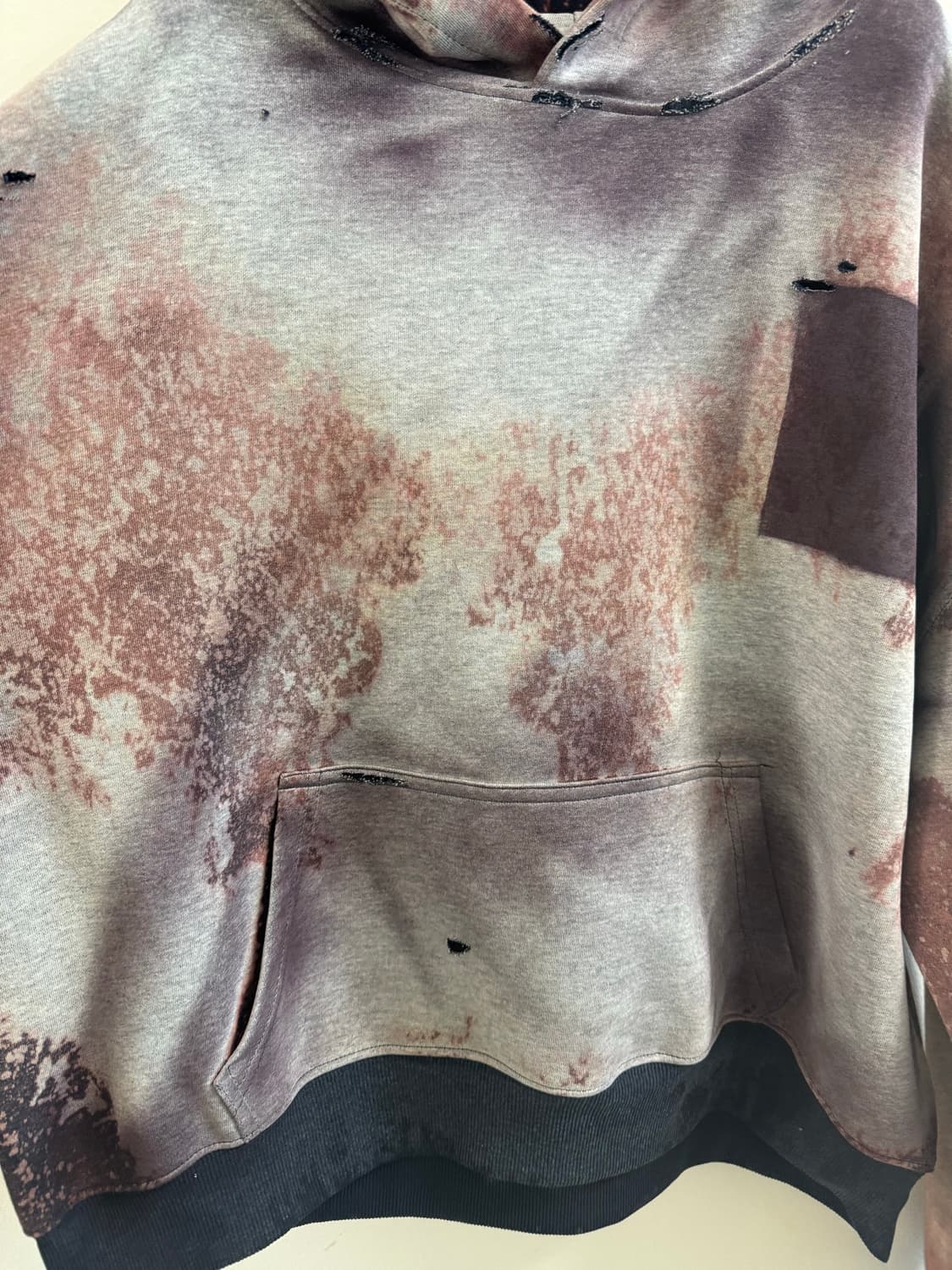Bleached fade ghost pocket hoodie 상품이미지4