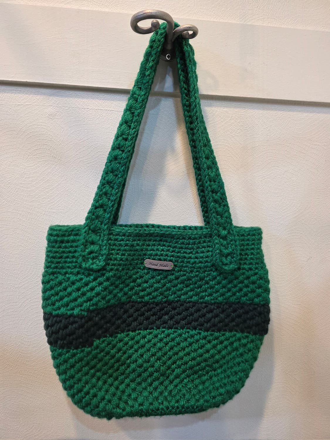 핸드메이드 니트 가방 그린 숄더 상품이미지1