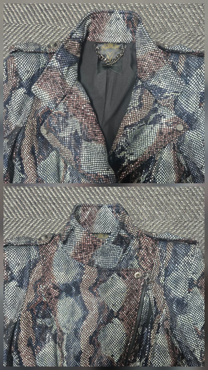 제시뉴욕 뱀피 무늬 가죽 라이더 재킷 상품이미지4