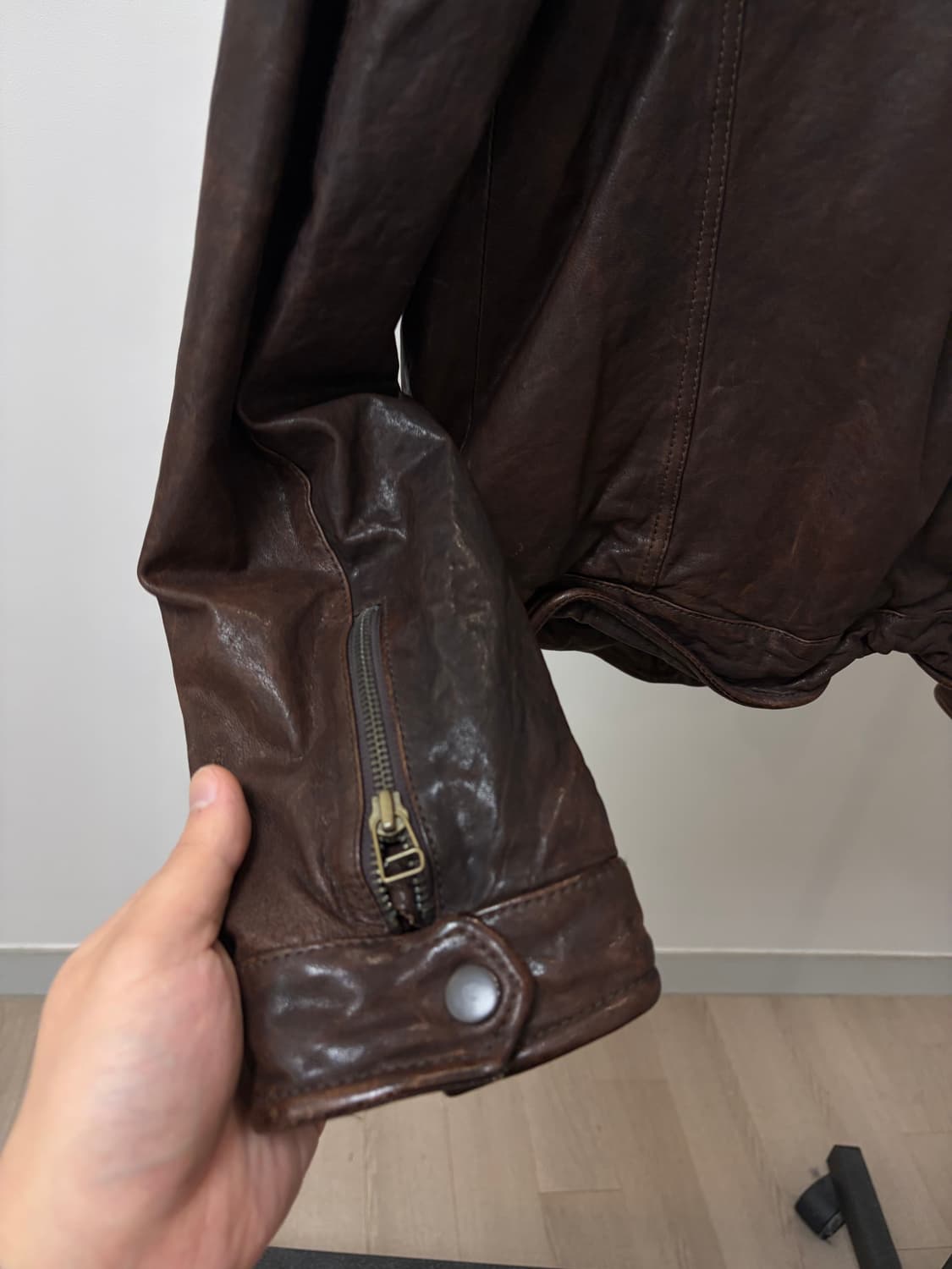 Naknine 빈티지 4포켓 브라운 양가죽 자켓 상품이미지5