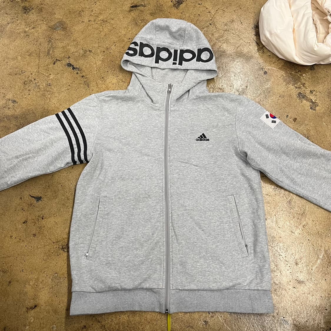 [정품/100] 아디다스 그레이 후드 집업 b17 상품이미지3
