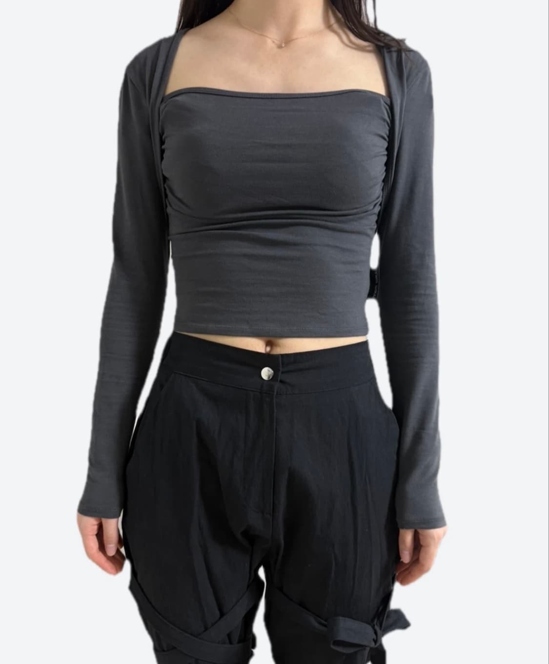 므넴 볼레로 셔링 탑 상품이미지1