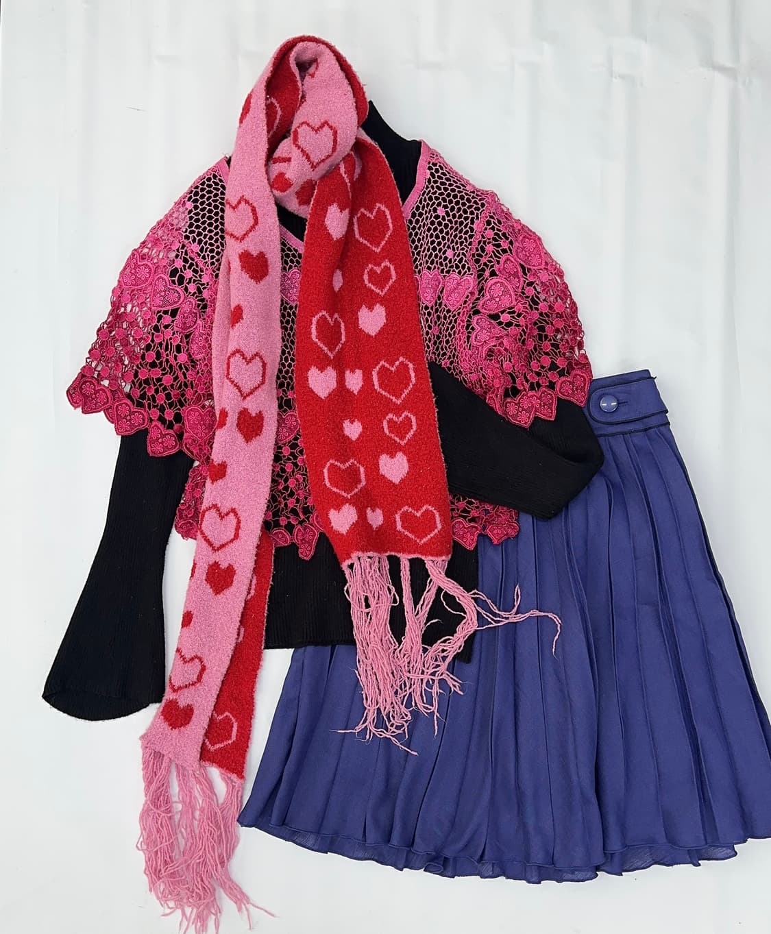 💞슈슈룬 쇼콜라 하트 코디세트💞데코라 히메 러블리 핑크 마계 레이어드 상품이미지2