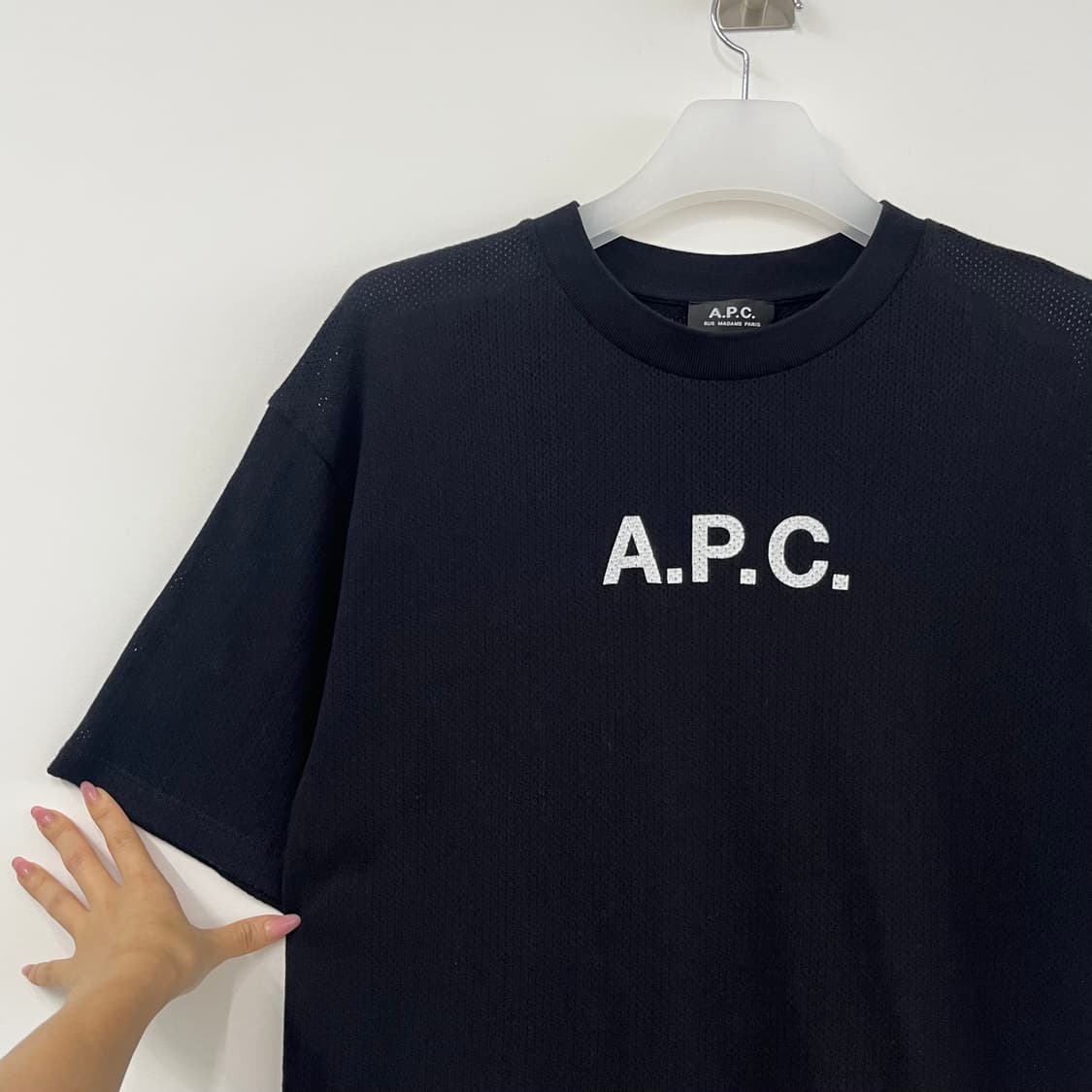 A.P.C. 아페쎄 로고 메쉬 블랙 반팔 티셔츠 상품이미지5