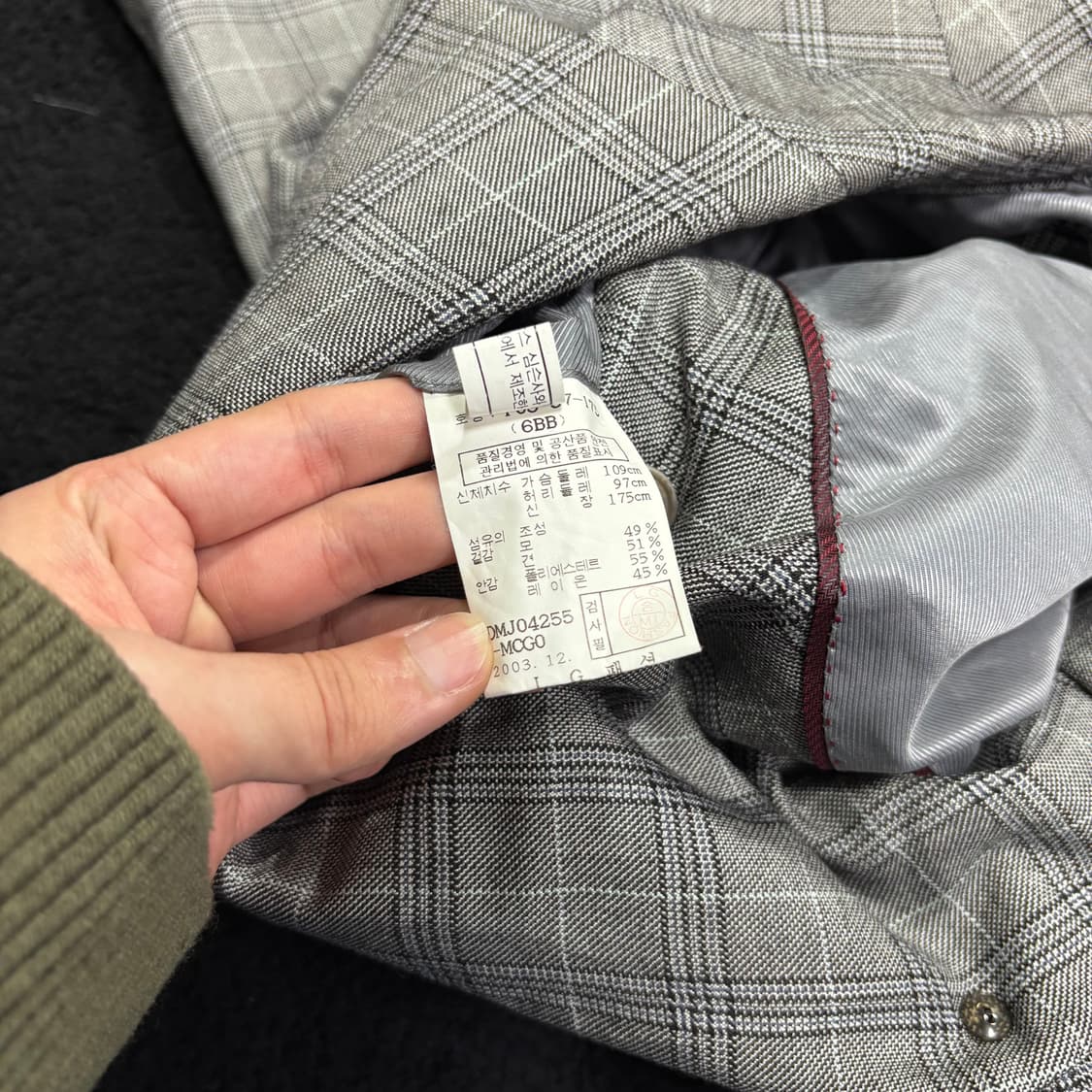 XL 닥스 그레이 체크 블레이저 상품이미지5